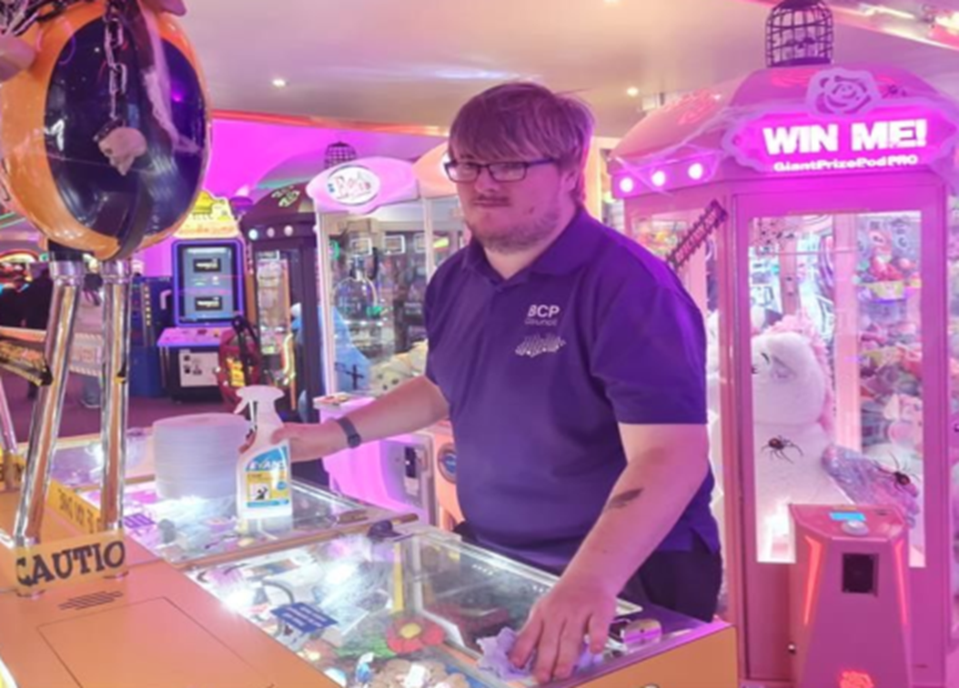 Scott working at the Amusements rotation 